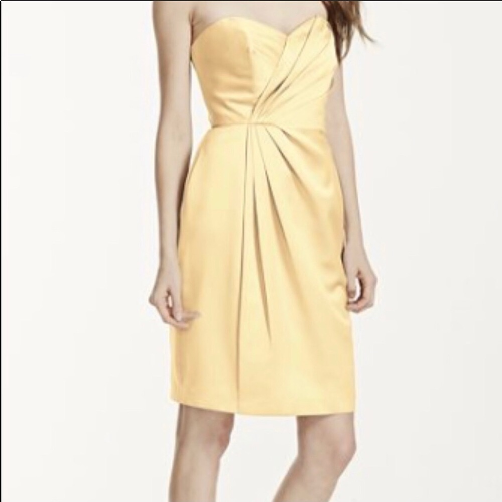 New David’s bridal size 20 strapless canary yellow dress